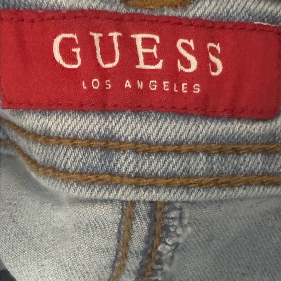Guess Light Wash Denim Overalls Size 29 - Picture 3 of 5